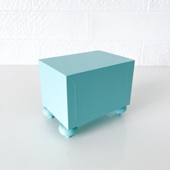 Miniature Barbie Nightstands (Set of 2) Cyan Blue 3D Printed Dollhouse Furniture - Picture 6 of 7
